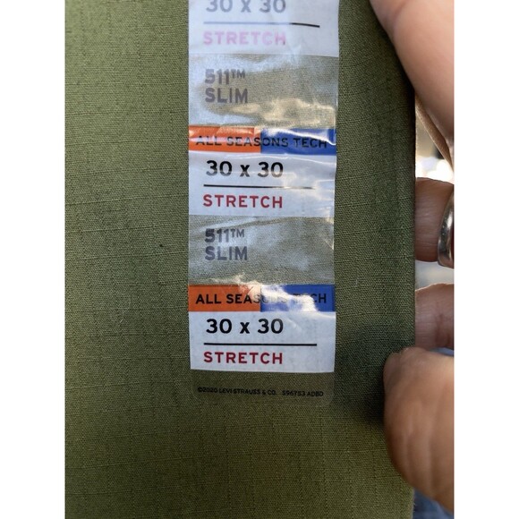 Levi’s Performance 511 Slim Stretch All Seasons Tech Green Pants Men’s W30 L30 - Picture 14 of 16